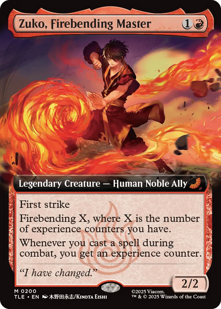 Zuko, Firebending Master (Extended Art) [Avatar: The Last Airbender: Eternal-Legal] MTG Single Magic: The Gathering  | Multizone: Comics And Games