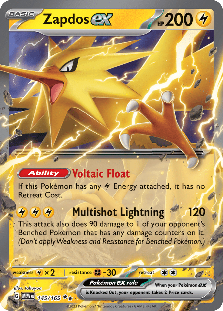 Zapdos ex (145/165) [Scarlet & Violet 151] Pokemon Single Pokémon  | Multizone: Comics And Games