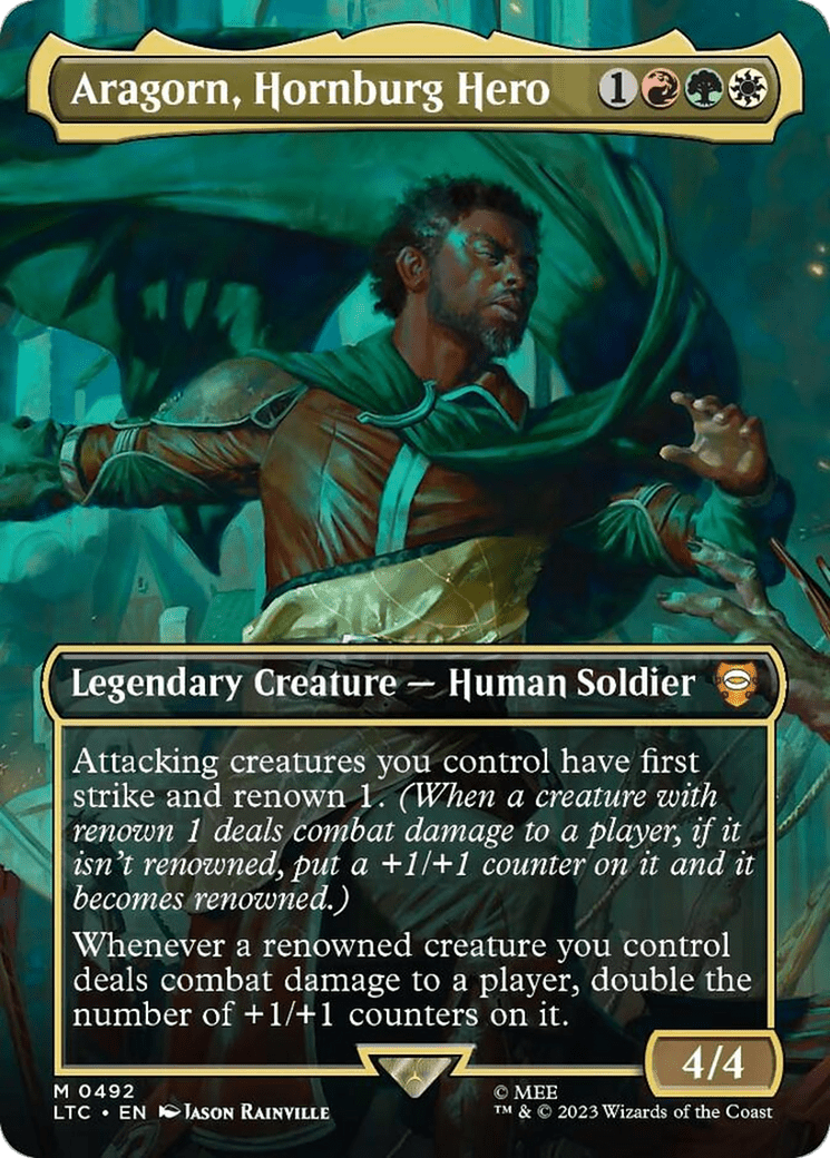 Aragorn, Hornburg Hero (Borderless) [The Lord of the Rings: Tales of Middle-Earth Commander] MTG Single Magic: The Gathering  | Multizone: Comics And Games