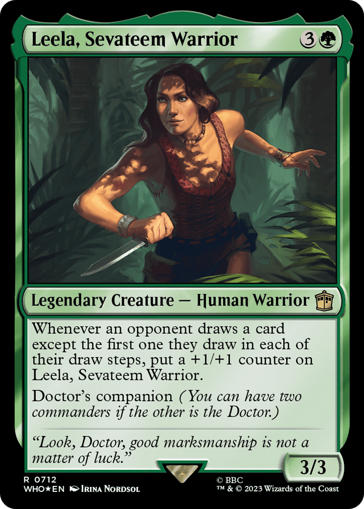 Leela, Sevateem Warrior (Surge Foil) [Doctor Who] MTG Single Magic: The Gathering  | Multizone: Comics And Games
