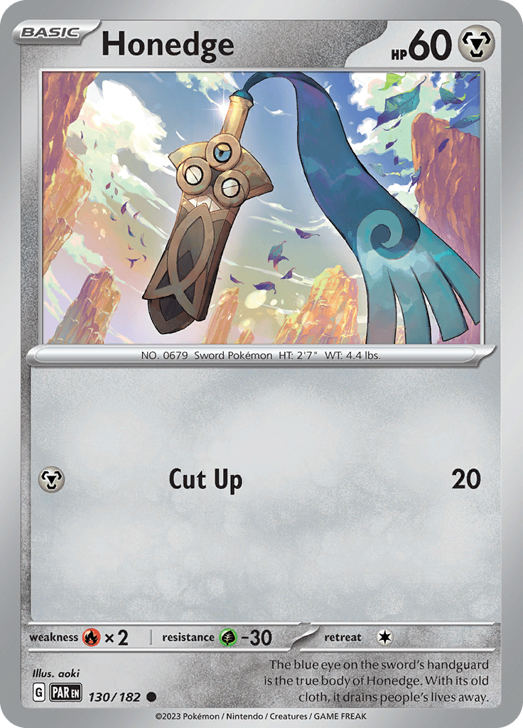Honedge (130/182) [Scarlet & Violet: Paradox Rift] Pokemon Single Pokémon  | Multizone: Comics And Games