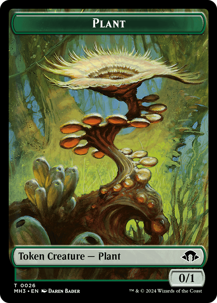 Plant (Ripple Foil) // Zombie Double-Sided Token [Modern Horizons 3 Tokens] MTG Single Magic: The Gathering  | Multizone: Comics And Games
