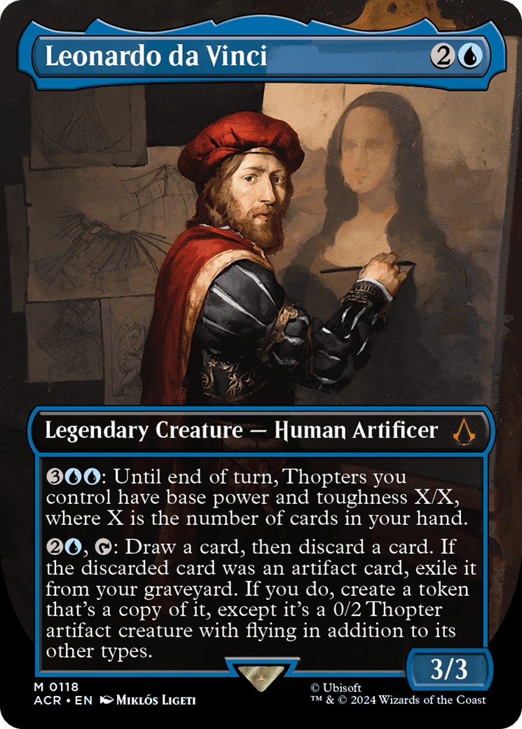 Leonardo da Vinci (Borderless) [Assassin's Creed] MTG Single Magic: The Gathering  | Multizone: Comics And Games