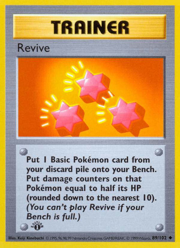 Revive (89/102) (Shadowless) [Base Set 1st Edition] Pokemon Single Pokémon  | Multizone: Comics And Games