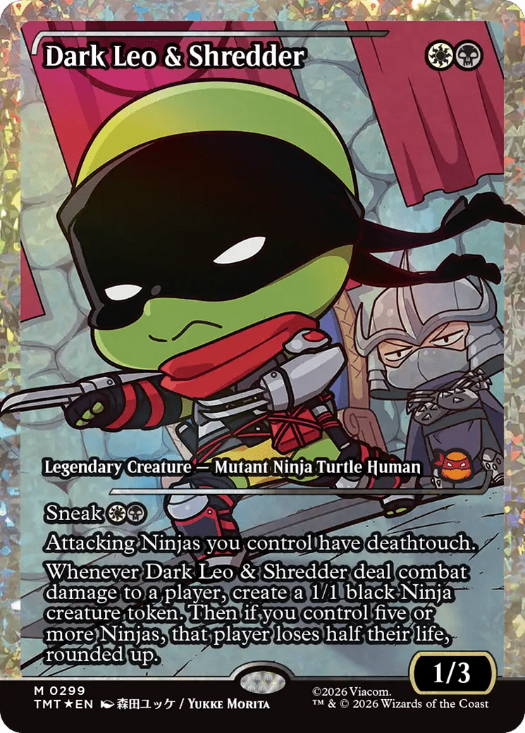 Dark Leo & Shredder (Showcase) (Fracture Foil) [Teenage Mutant Ninja Turtles] MTG Single Magic: The Gathering  | Multizone: Comics And Games