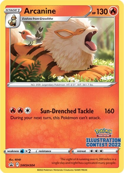 Arcanine (SWSH304) (Illustration Contest 2022) [Sword & Shield: Black Star Promos] Pokemon Single Pokémon  | Multizone: Comics And Games