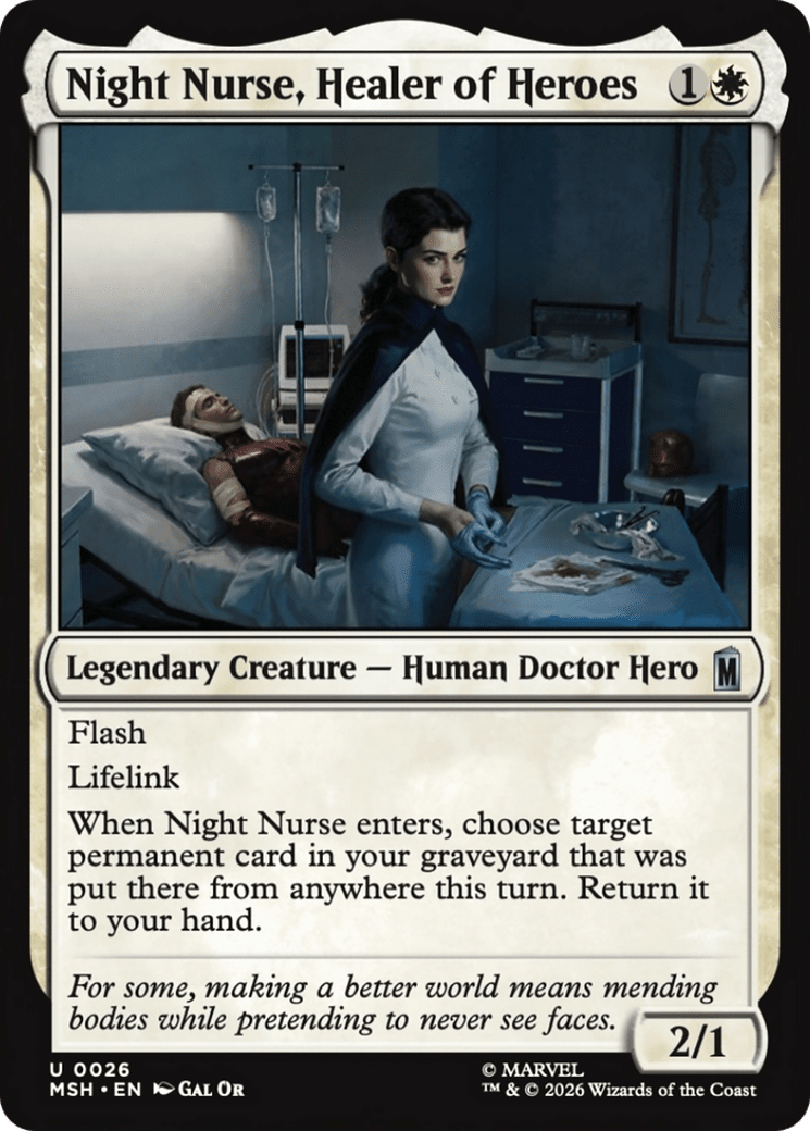 Night Nurse, Healer of Heroes [Marvel Super Heroes] MTG Single Magic: The Gathering  | Multizone: Comics And Games