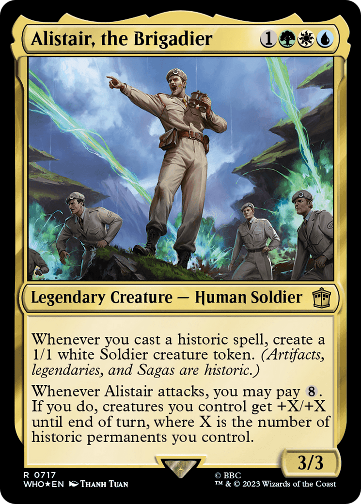 Alistair, the Brigadier (Surge Foil) [Doctor Who] MTG Single Magic: The Gathering  | Multizone: Comics And Games