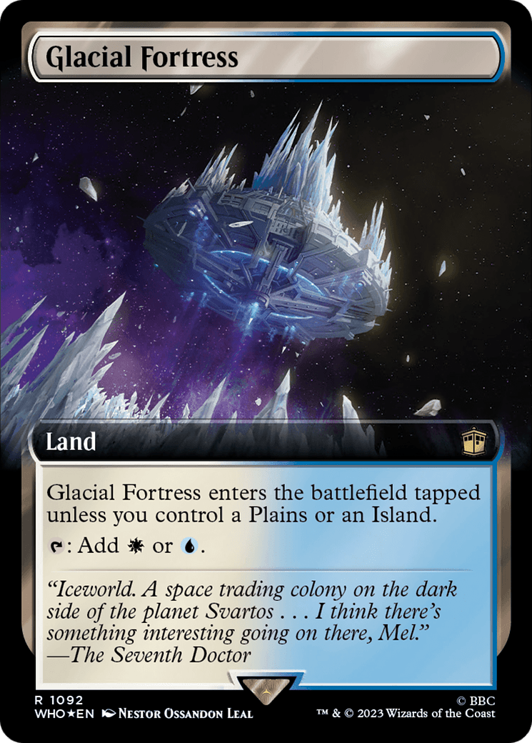 Glacial Fortress (Extended Art) (Surge Foil) [Doctor Who] MTG Single Magic: The Gathering  | Multizone: Comics And Games
