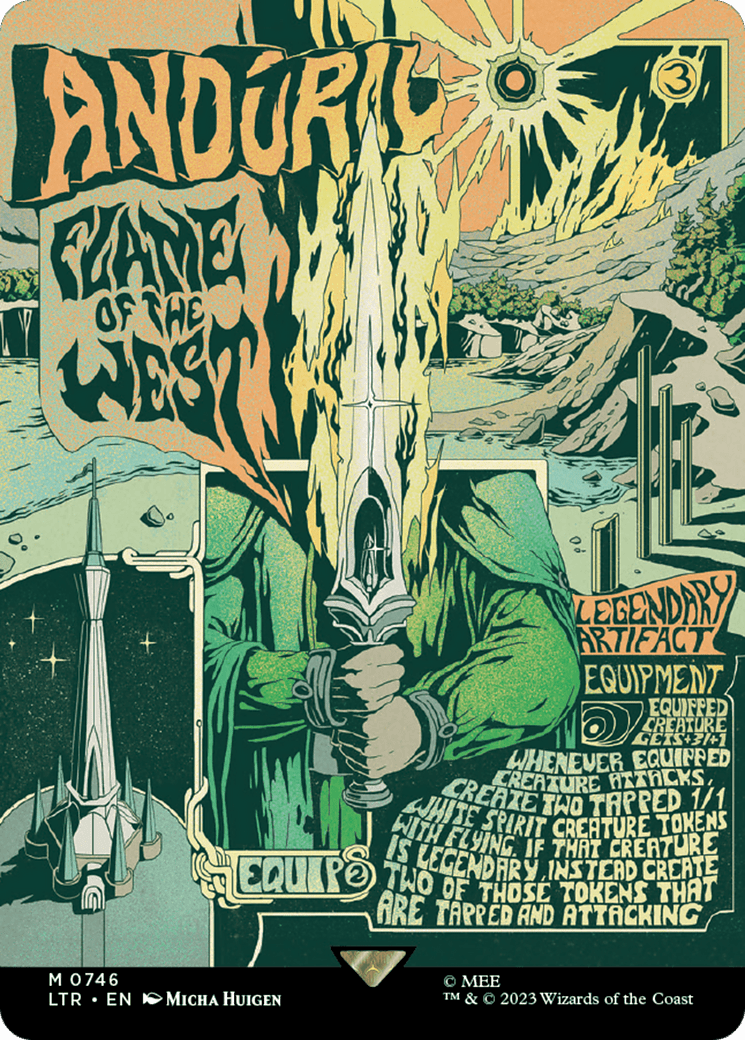 Anduril, Flame of the West (Borderless Poster) [The Lord of the Rings: Tales of Middle-Earth] MTG Single Magic: The Gathering  | Multizone: Comics And Games