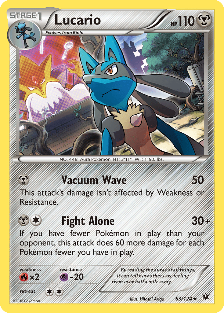 Lucario (63/124) (Cosmos Holo) [XY: Fates Collide] Pokemon Single Pokémon  | Multizone: Comics And Games