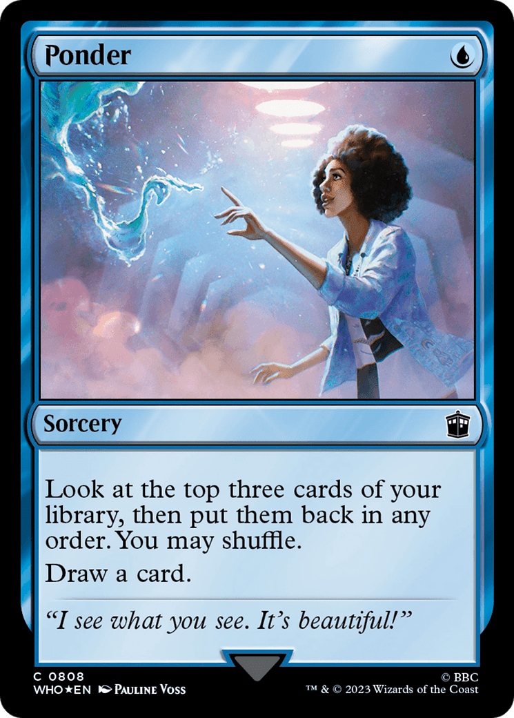 Ponder (Surge Foil) [Doctor Who] MTG Single Magic: The Gathering  | Multizone: Comics And Games