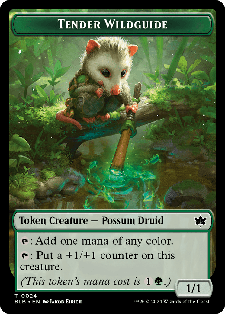 Fish // Tender Wildguide Double-Sided Token [Bloomburrow Tokens] MTG Single Magic: The Gathering  | Multizone: Comics And Games