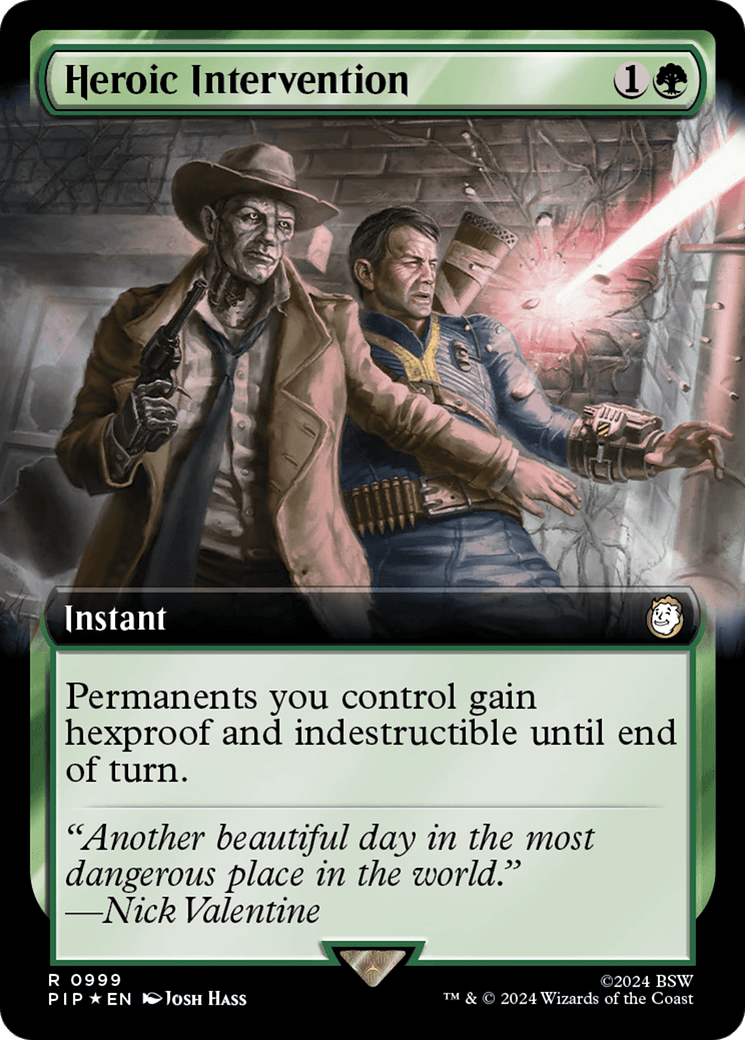 Heroic Intervention (Extended Art) (Surge Foil) [Fallout] MTG Single Magic: The Gathering  | Multizone: Comics And Games