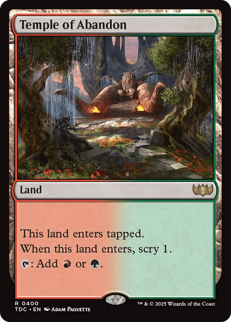 Temple of Abandon [Tarkir: Dragonstorm Commander] MTG Single Magic: The Gathering  | Multizone: Comics And Games