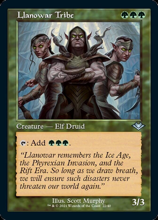 Llanowar Tribe (Retro Foil Etched) [Modern Horizons] MTG Single Magic: The Gathering  | Multizone: Comics And Games