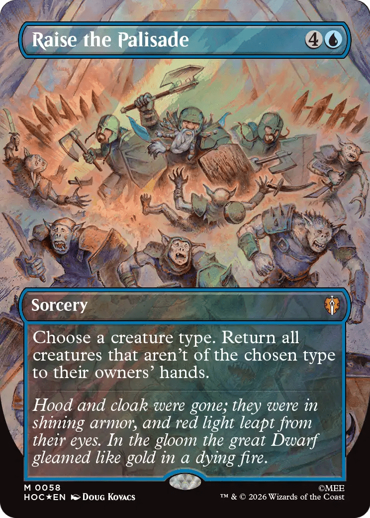Raise the Palisade (Borderless) (Surge Foil) [The Hobbit: Eternal-Legal] MTG Single Magic: The Gathering  | Multizone: Comics And Games