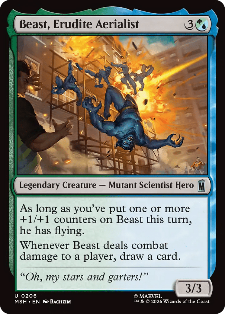 Beast, Erudite Aerialist [Marvel Super Heroes] MTG Single Magic: The Gathering  | Multizone: Comics And Games