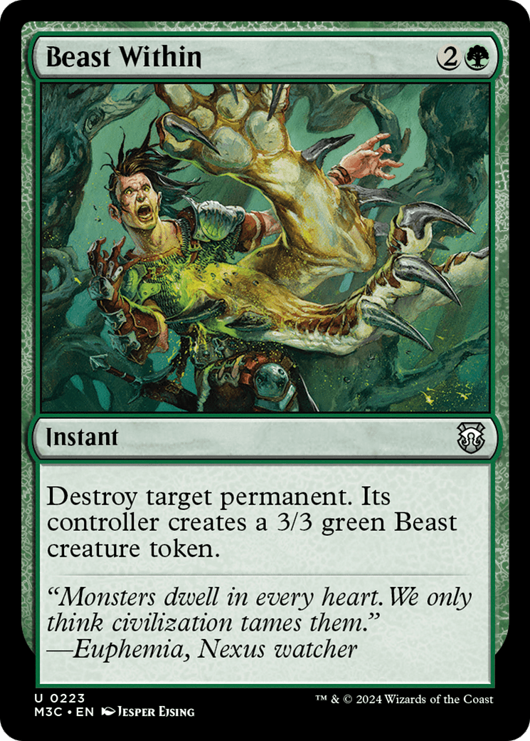 Beast Within (Ripple Foil) [Modern Horizons 3 Commander] MTG Single Magic: The Gathering  | Multizone: Comics And Games