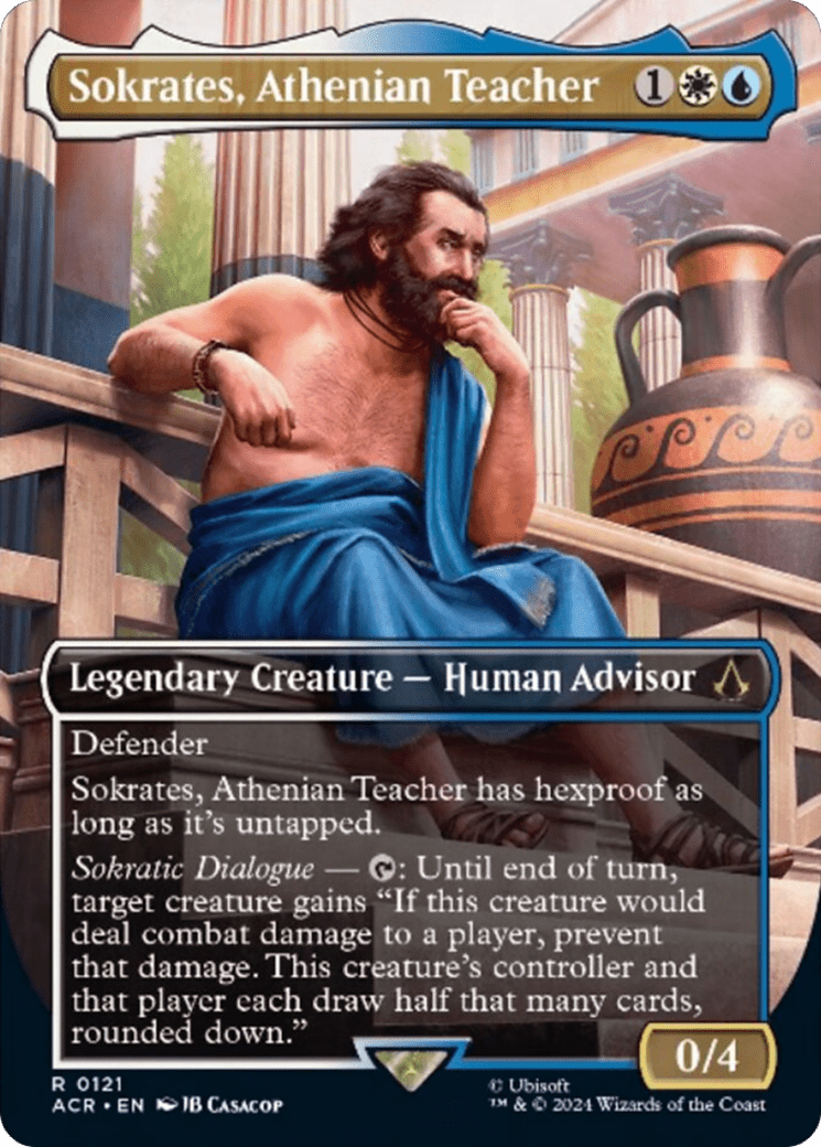 Sokrates, Athenian Teacher (Borderless) [Assassin's Creed] MTG Single Magic: The Gathering  | Multizone: Comics And Games