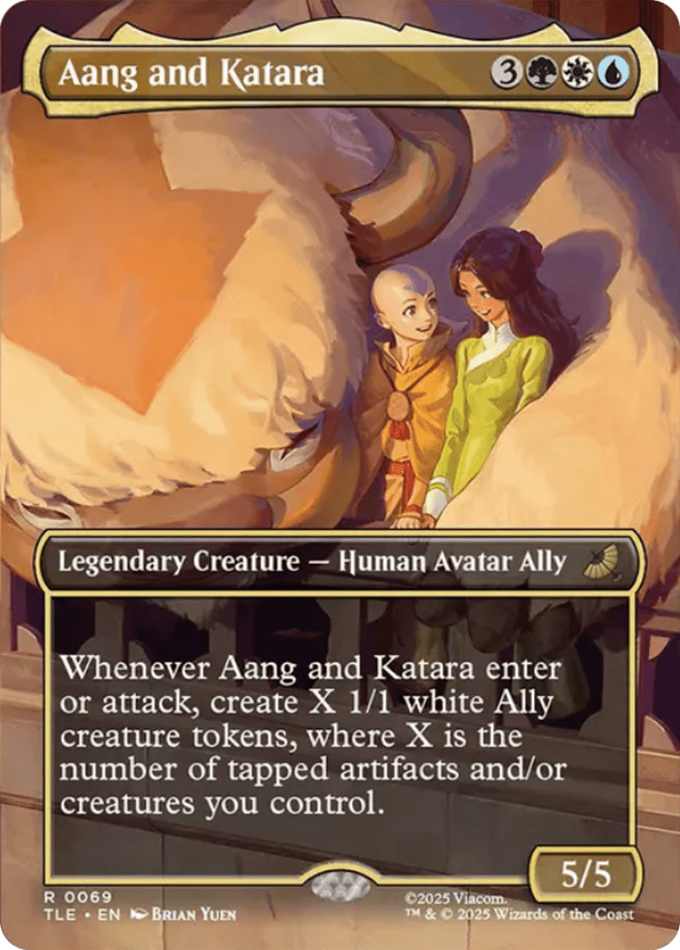 Aang and Katara (Borderless) [Avatar: The Last Airbender: Eternal-Legal] MTG Single Magic: The Gathering  | Multizone: Comics And Games