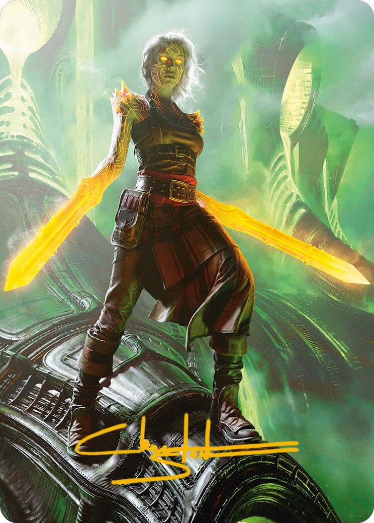 Nahiri, the Unforgiving Art Card (Gold-Stamped Signature) [Phyrexia: All Will Be One Art Series] MTG Single Magic: The Gathering  | Multizone: Comics And Games