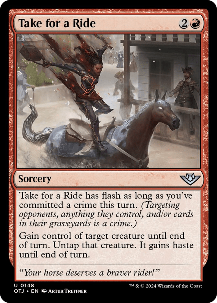 Take for a Ride [Outlaws of Thunder Junction] MTG Single Magic: The Gathering  | Multizone: Comics And Games