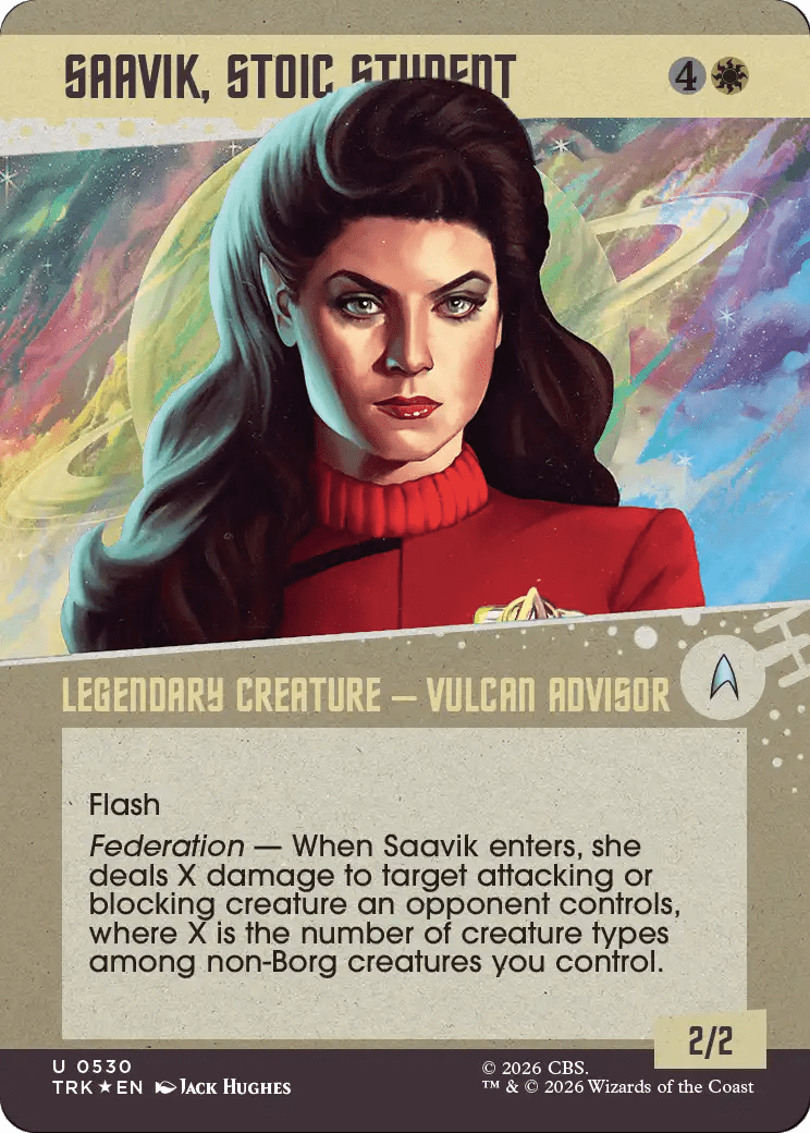 Saavik, Stoic Student (Showcase) (Surge Foil) [Star Trek] MTG Single Magic: The Gathering  | Multizone: Comics And Games