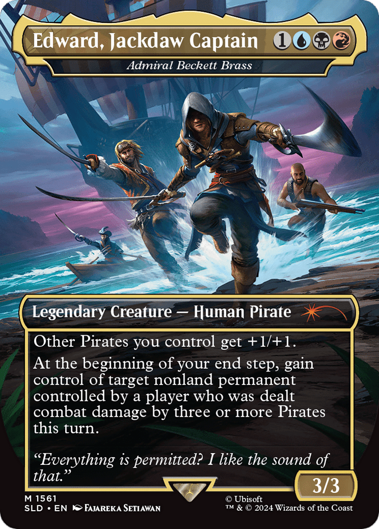 Edward, Jackdaw Captain - Admiral Beckett Brass (Rainbow Foil) [Secret Lair Drop Series] MTG Single Magic: The Gathering  | Multizone: Comics And Games