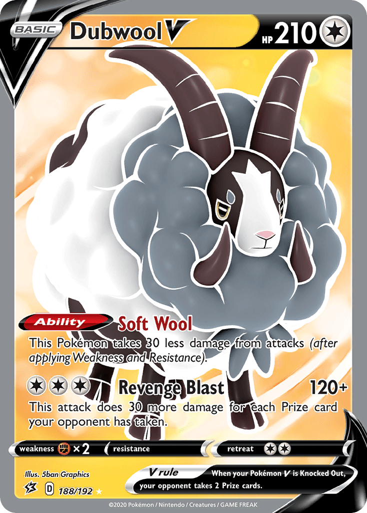 Dubwool V (188/192) [Sword & Shield: Rebel Clash] Pokemon Single Pokémon  | Multizone: Comics And Games