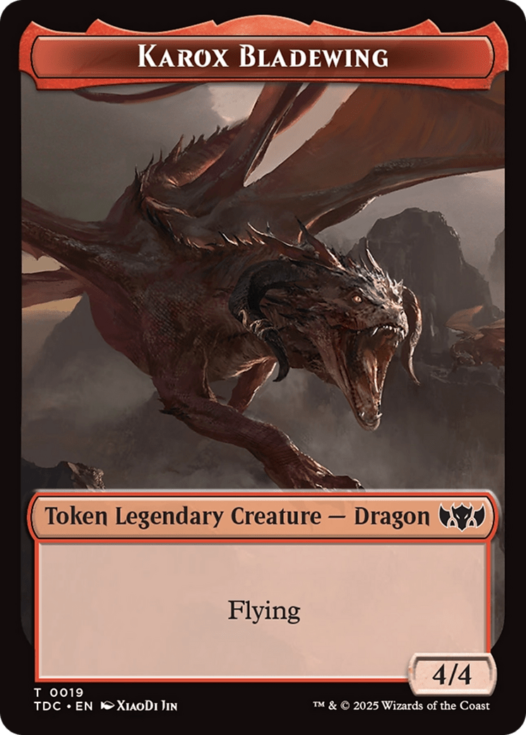 Karox Bladewing // Copy Double-Sided Token [Tarkir: Dragonstorm Commander Tokens] MTG Single Magic: The Gathering  | Multizone: Comics And Games