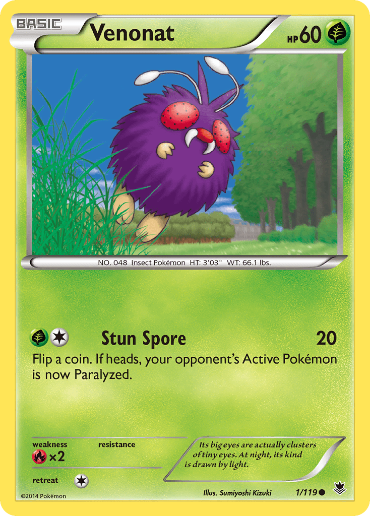 Venonat (1/119) [XY: Phantom Forces] Pokemon Single Pokémon  | Multizone: Comics And Games