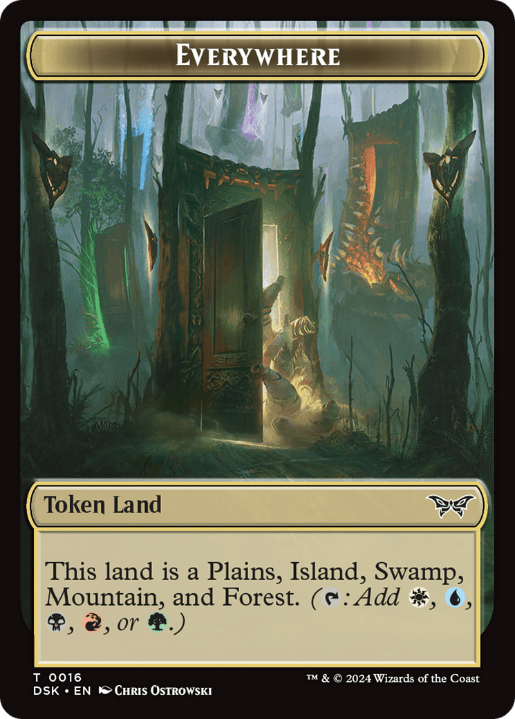 Everywhere // Manifest Double-Sided Token [Duskmourn: House of Horror Tokens] MTG Single Magic: The Gathering  | Multizone: Comics And Games