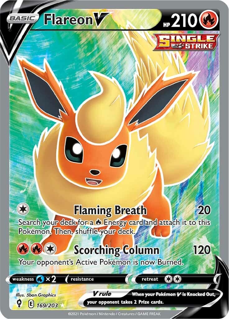 Flareon V (169/203) [Sword & Shield: Evolving Skies] Pokemon Single Pokémon  | Multizone: Comics And Games