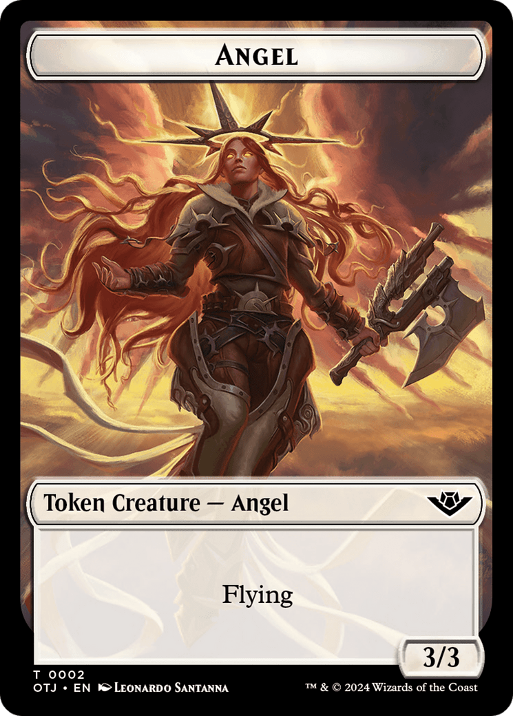 Treasure // Angel Double-Sided Token [Outlaws of Thunder Junction Tokens] MTG Single Magic: The Gathering  | Multizone: Comics And Games