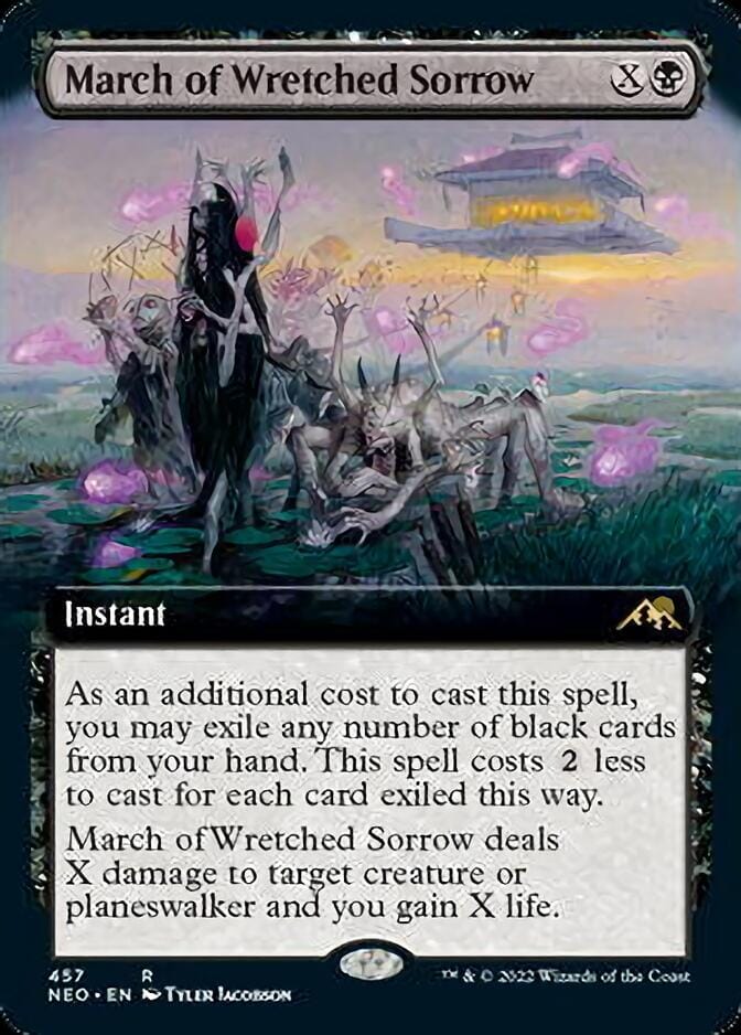 March of Wretched Sorrow (Extended Art) [Kamigawa: Neon Dynasty] MTG Single Magic: The Gathering  | Multizone: Comics And Games