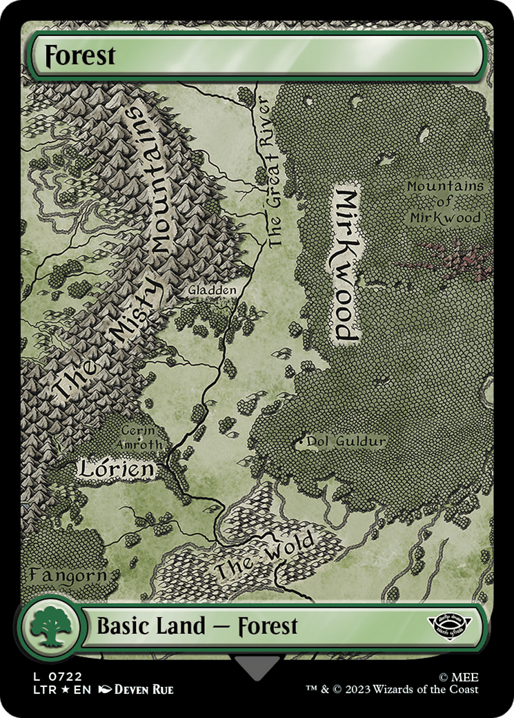 Forest (0722) (Surge Foil) [The Lord of the Rings: Tales of Middle-Earth] MTG Single Magic: The Gathering  | Multizone: Comics And Games
