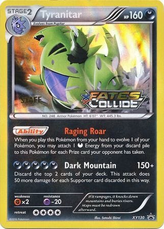 Tyranitar (XY130) (Staff) [XY: Black Star Promos] Pokemon Single Pokémon  | Multizone: Comics And Games