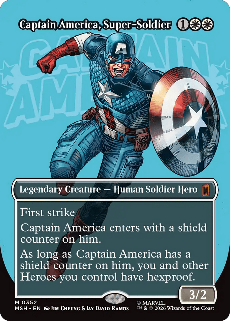 Captain America, Super-Soldier (Borderless) (0352) [Marvel Super Heroes] MTG Single Magic: The Gathering  | Multizone: Comics And Games