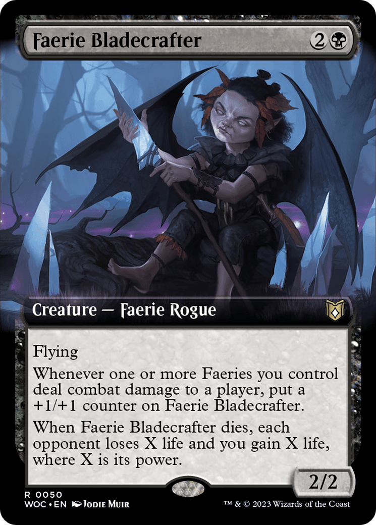 Faerie Bladecrafter (Extended Art) [Wilds of Eldraine Commander] MTG Single Magic: The Gathering  | Multizone: Comics And Games