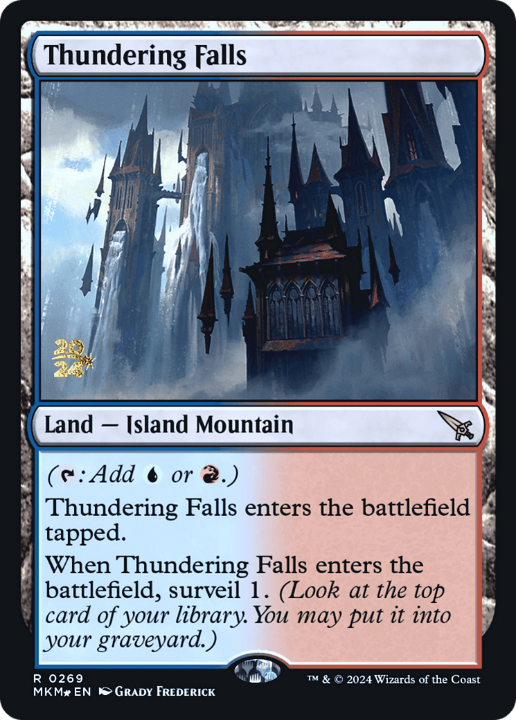 Thundering Falls [Murders at Karlov Manor Prerelease Promos] MTG Single Magic: The Gathering  | Multizone: Comics And Games