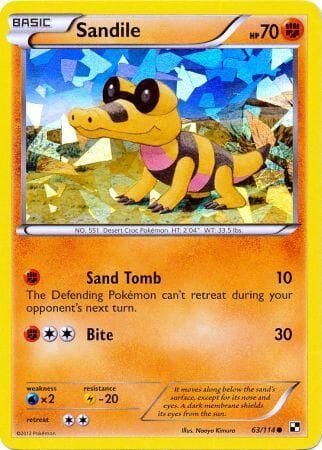 Sandile (63/114) (Cracked Ice Holo) [Black & White: Base Set] Pokemon Single Pokémon  | Multizone: Comics And Games