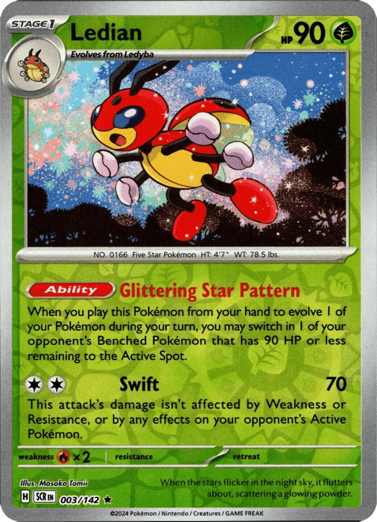 Ledian (003/142) [Scarlet & Violet: Stellar Crown] Pokemon Single Pokémon  | Multizone: Comics And Games