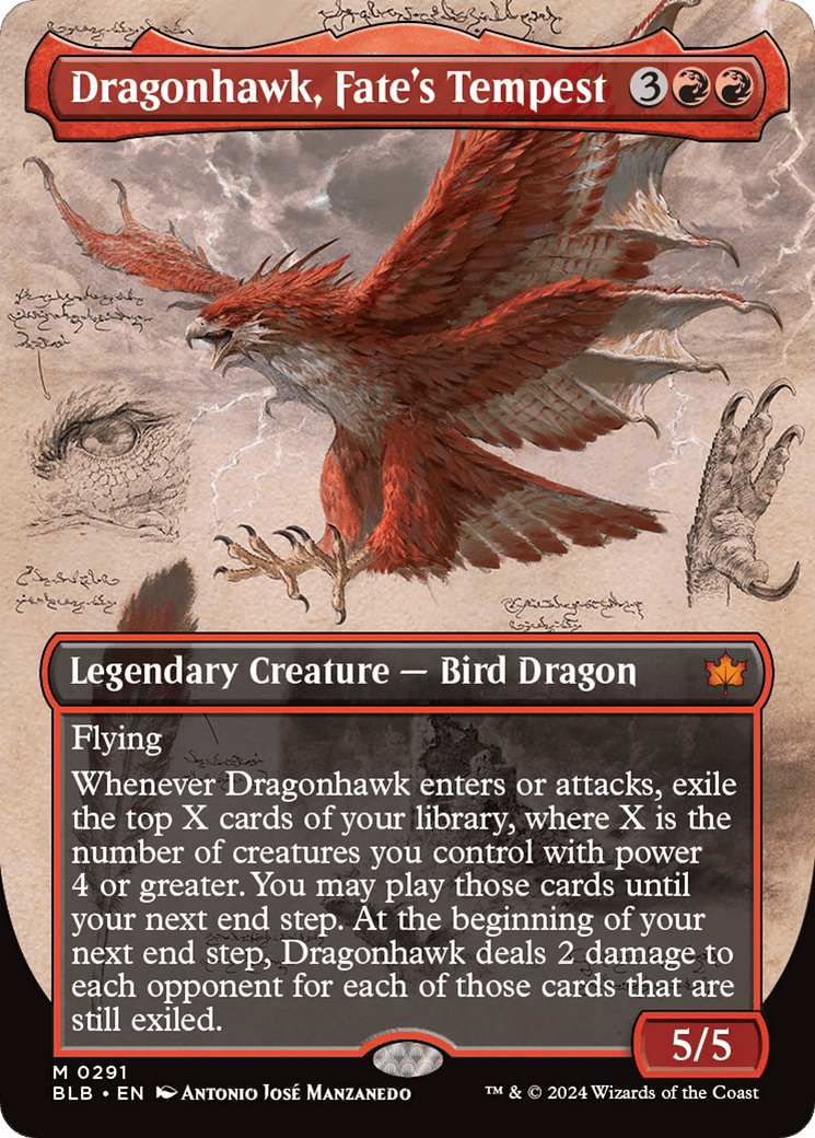 Dragonhawk, Fate's Tempest (Borderless) [Bloomburrow] MTG Single Magic: The Gathering  | Multizone: Comics And Games