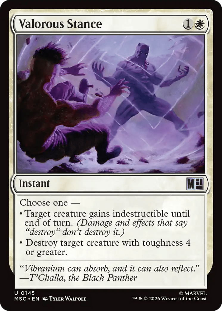 Valorous Stance (Surge Foil) [Marvel Super Heroes Commander] MTG Single Magic: The Gathering  | Multizone: Comics And Games