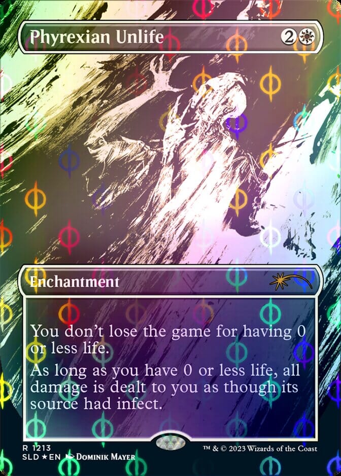 Phyrexian Unlife (Borderless Ichor Step-and-Compleat Foil) [Secret Lair Drop Series] MTG Single Magic: The Gathering  | Multizone: Comics And Games