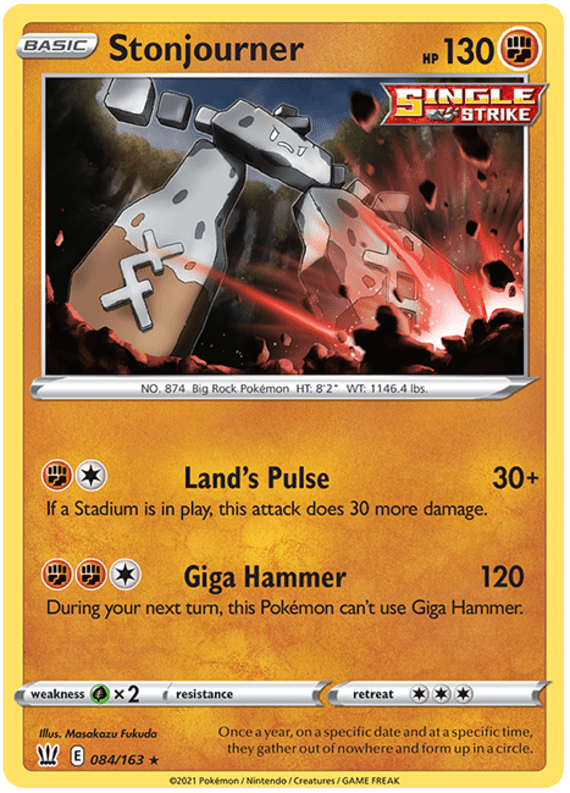 Stonjourner (084/163) [Sword & Shield: Battle Styles] Pokemon Single Pokémon  | Multizone: Comics And Games