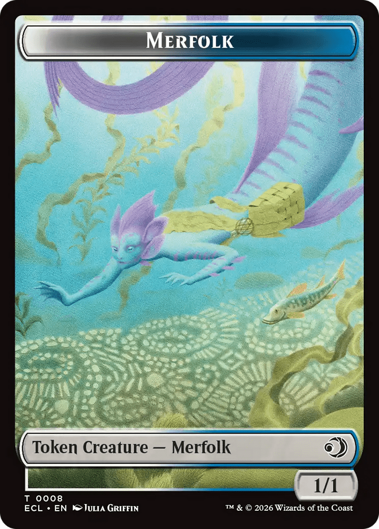 Merfolk // Worm Double-Sided Token [Lorwyn Eclipsed Tokens] MTG Single Magic: The Gathering  | Multizone: Comics And Games
