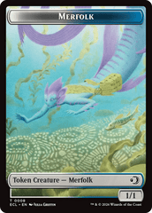 Merfolk // Worm Double-Sided Token [Lorwyn Eclipsed Tokens] MTG Single Magic: The Gathering  | Multizone: Comics And Games
