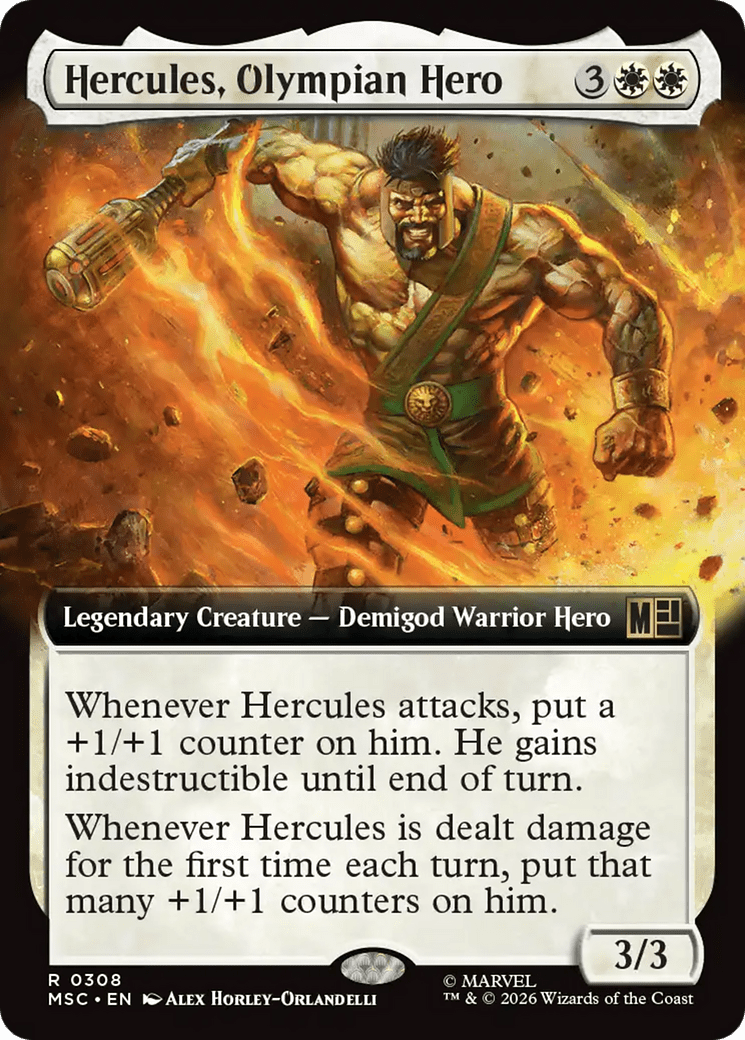Hercules, Olympian Hero (Extended Art) [Marvel Super Heroes Commander] MTG Single Magic: The Gathering  | Multizone: Comics And Games